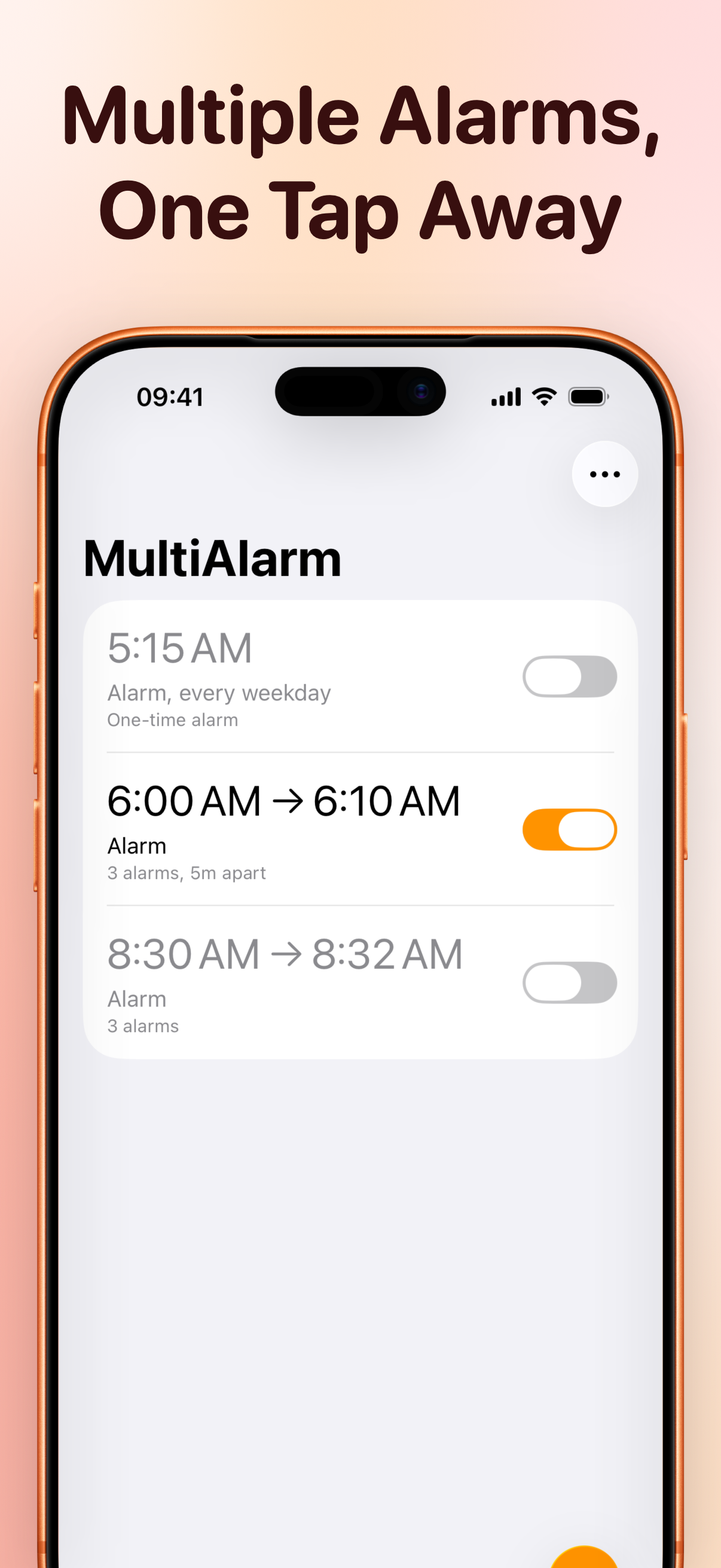 MultiAlarm alarm list